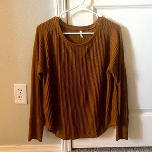 Mudd Medium Orange-Brown Waffle Knit Sweater